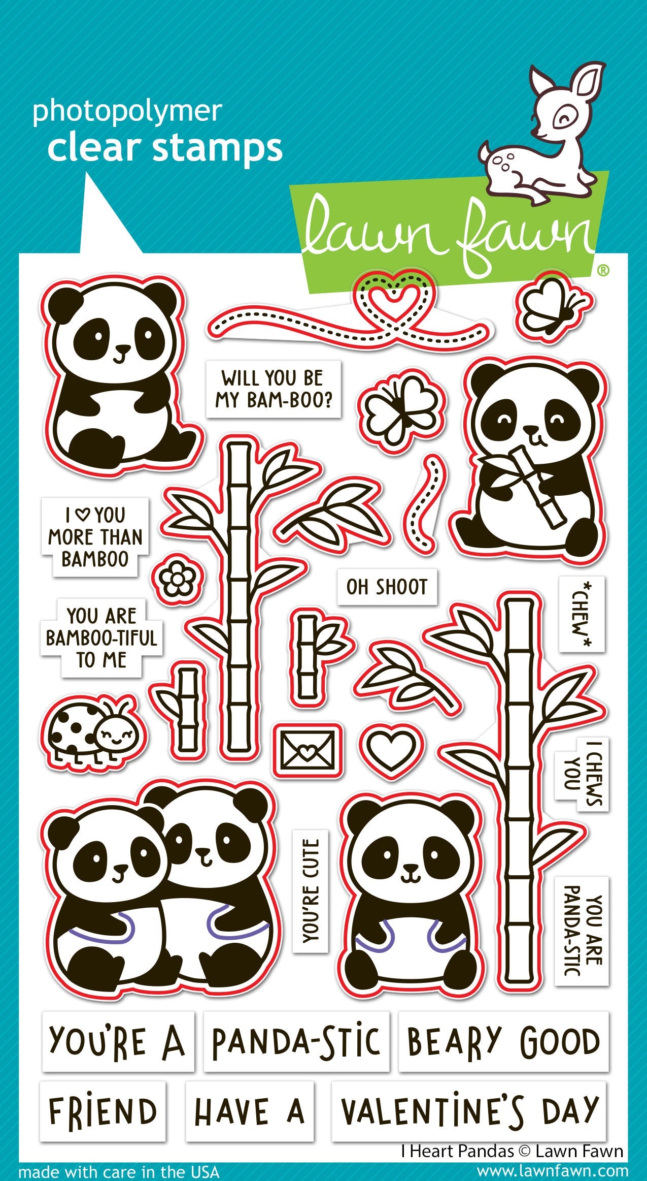 Lawn Fawn - I Heart Pandas Lawn Cuts