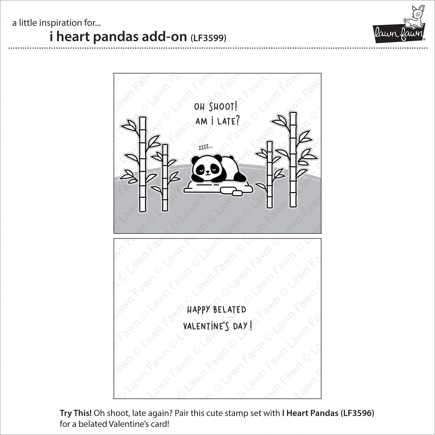 Lawn Fawn - I Heart Pandas Add-On