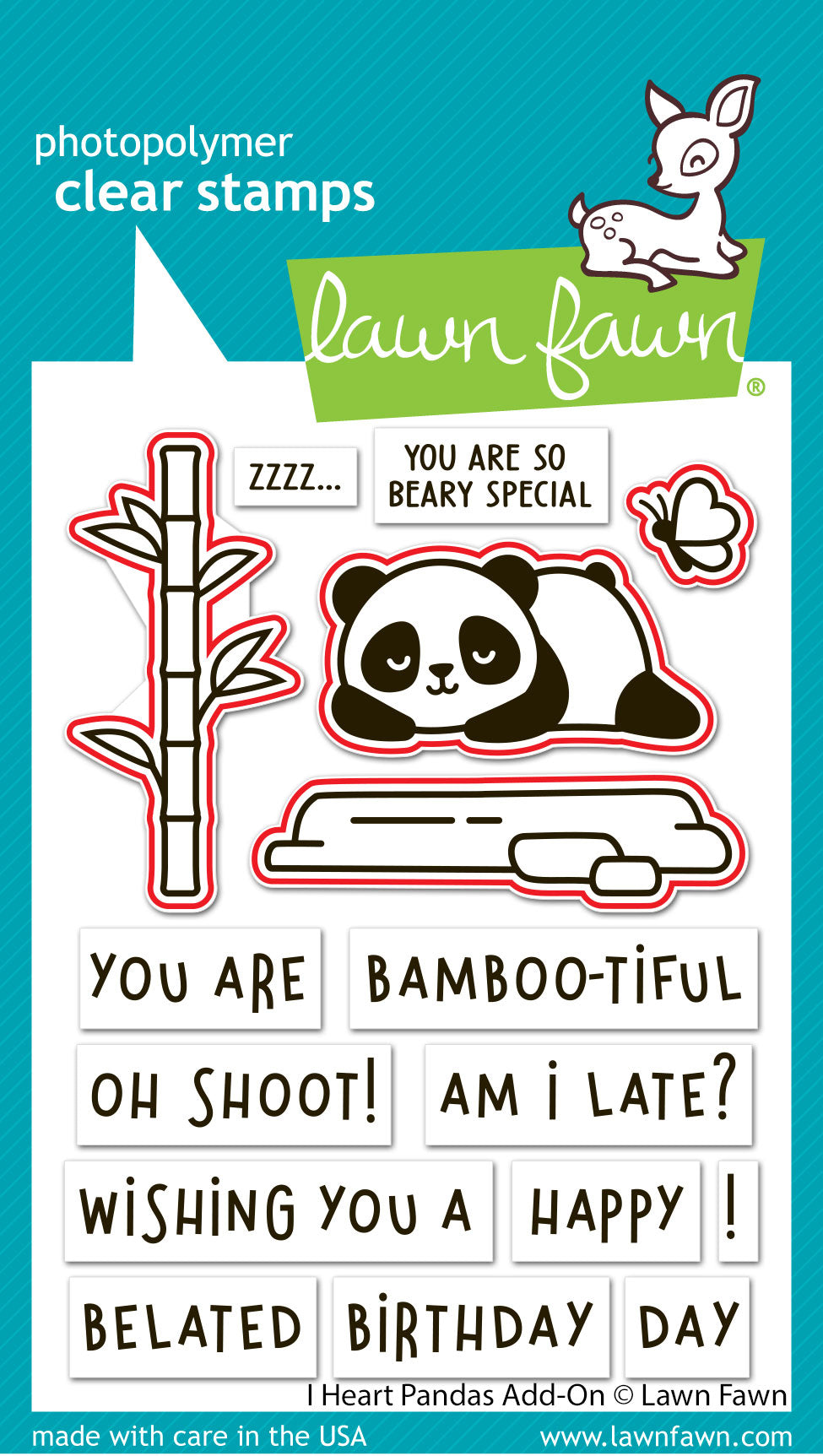 Lawn Fawn - I Heart Pandas Add-On Lawn Cuts