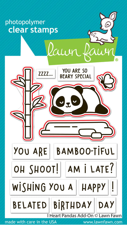 Lawn Fawn - I Heart Pandas Add-On Lawn Cuts
