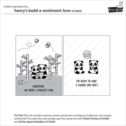 Lawn Fawn - Henry's Build-A-Sentiment: Love