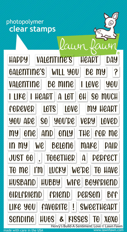 Lawn Fawn - Henry's Build-A-Sentiment: Love