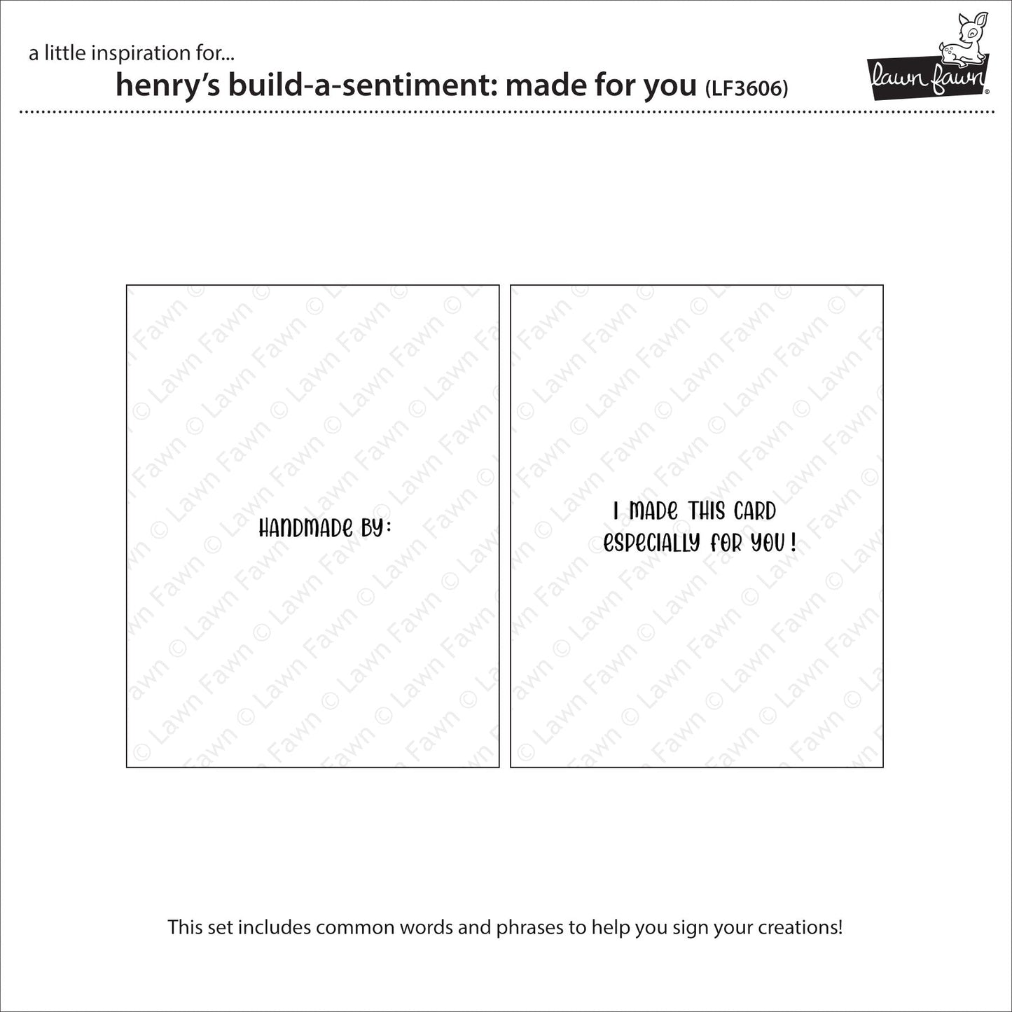 Lawn Fawn - Henry's Build-A-Sentiment: Made For You