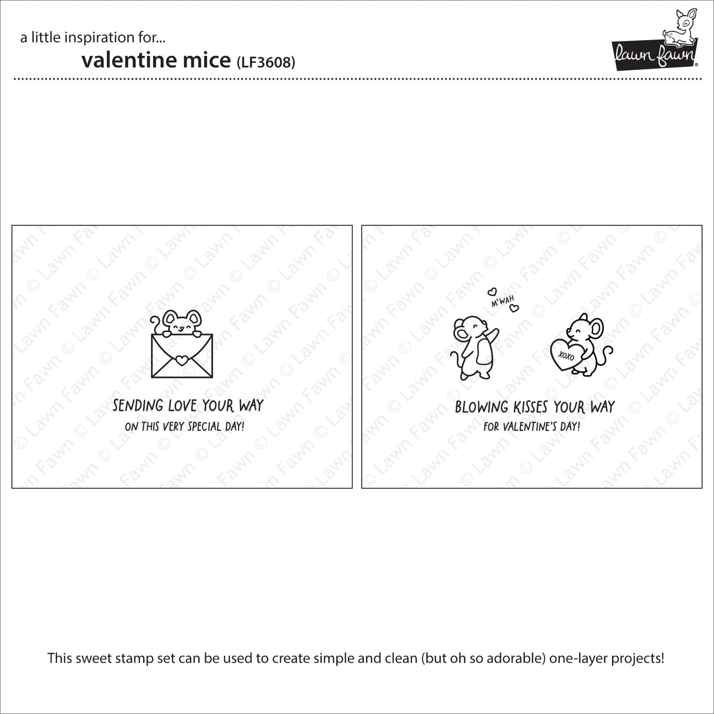 Lawn Fawn - Valentine Mice