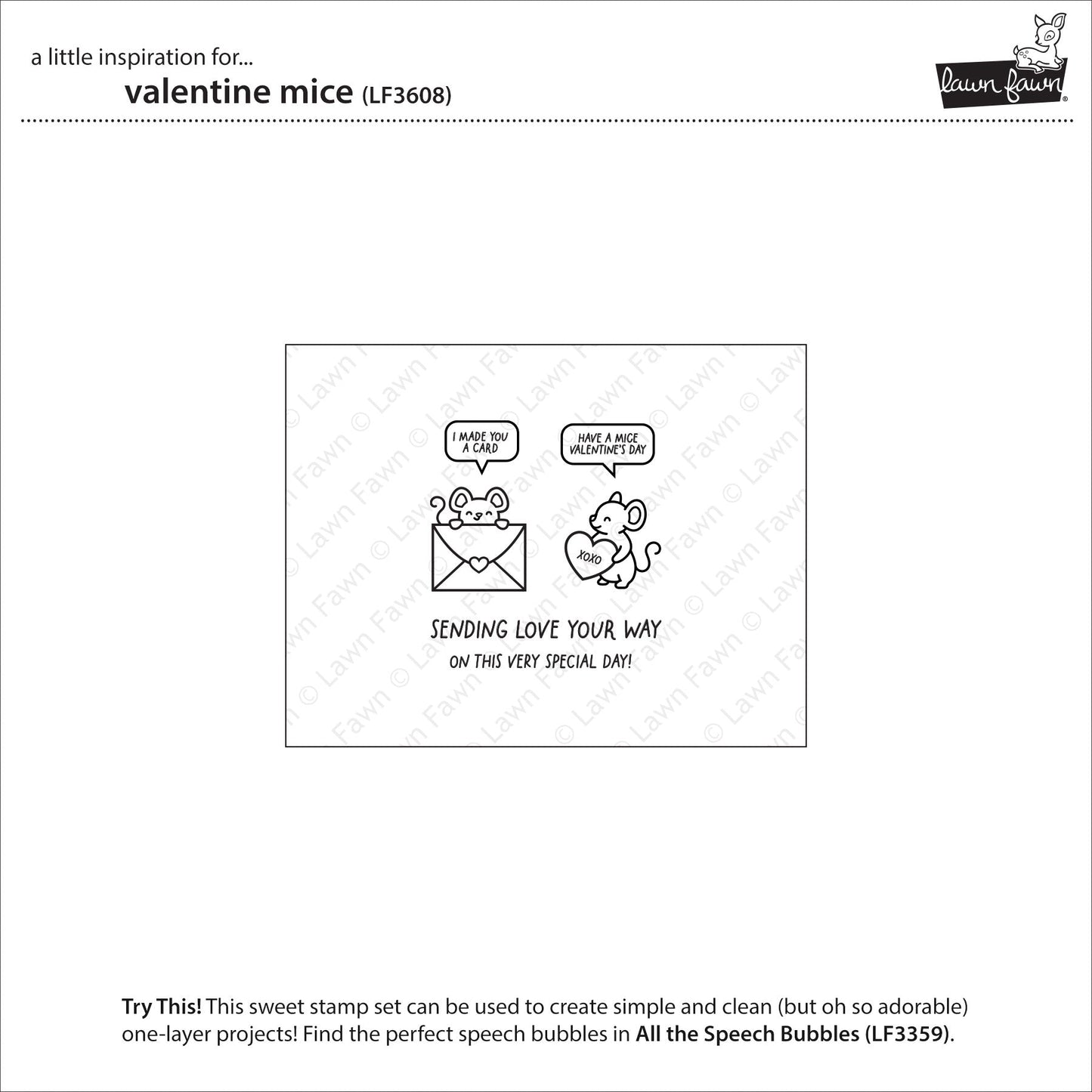 Lawn Fawn - Valentine Mice