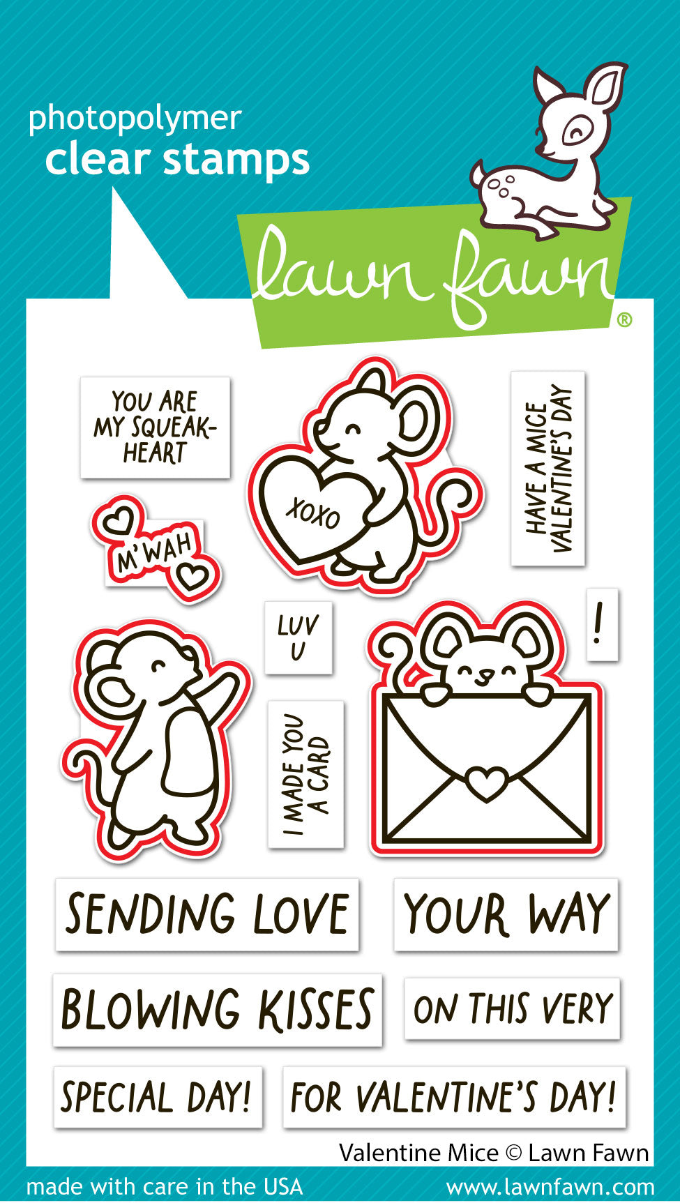 Lawn Fawn - Valentine Mice Lawn Cuts