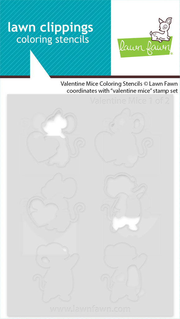 Lawn Fawn - Valentine Mice Coloring Stencils