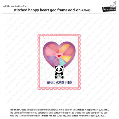 Lawn Fawn - Stitched Happy Heart Geo Frame Add-On