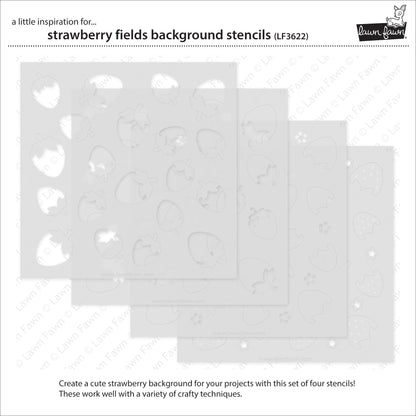 Lawn Fawn - Strawberry Fields Background Stencils (4pcs)