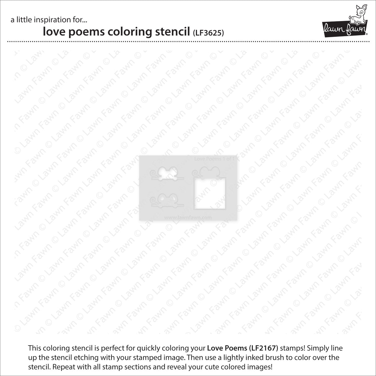 Lawn Fawn - Love Poems Coloring Stencil