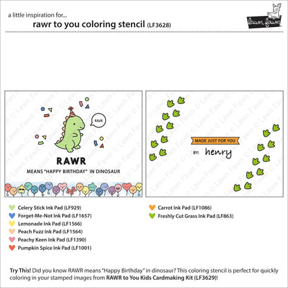 Lawn Fawn - Rawr To You Coloring Stencil
