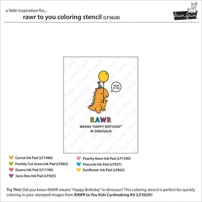 Lawn Fawn - Rawr To You Coloring Stencil