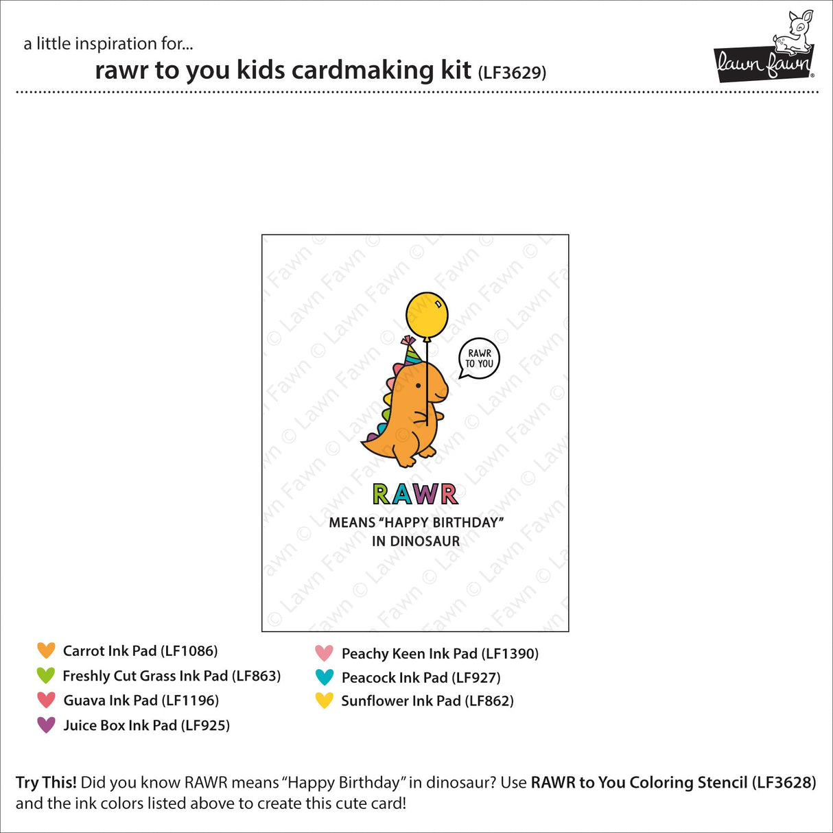 Lawn Fawn - Rawr To You Kids Cardmaking Kit