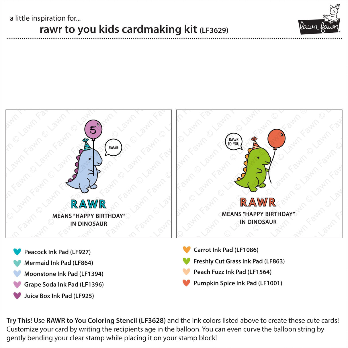 Lawn Fawn - Rawr To You Kids Cardmaking Kit