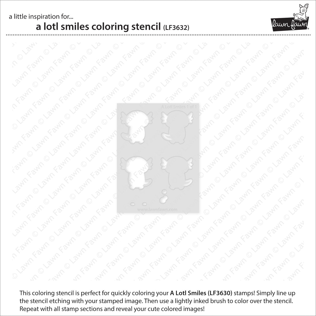 Lawn Fawn - A Lotl Smiles Coloring Stencil