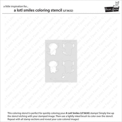 Lawn Fawn - A Lotl Smiles Coloring Stencil