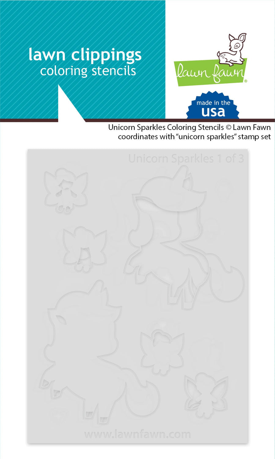 Lawn Fawn - Unicorn Sparkles Coloring Stencils