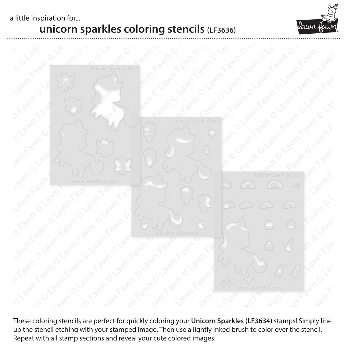 Lawn Fawn - Unicorn Sparkles Coloring Stencils