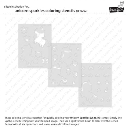 Lawn Fawn - Unicorn Sparkles Coloring Stencils