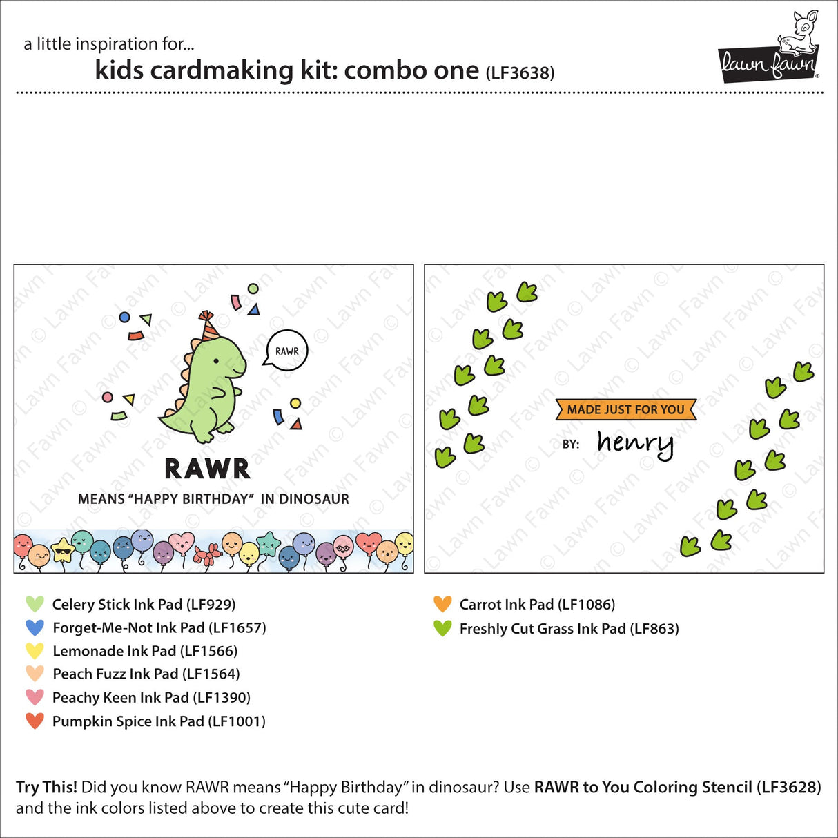 Lawn Fawn - Kids Cardmaking Kit: Combo One
