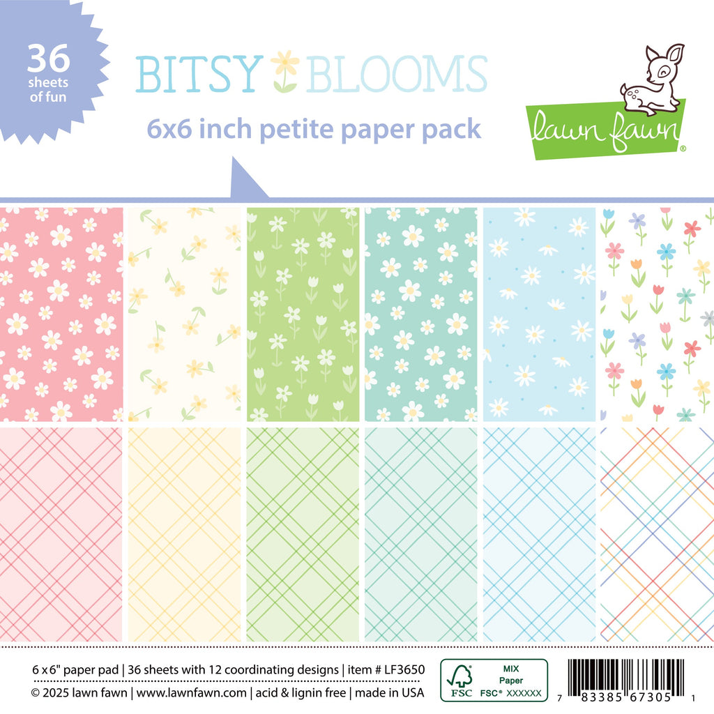 Lawn Fawn - Bitsy Blooms - Petite Paper Pack 6x6"