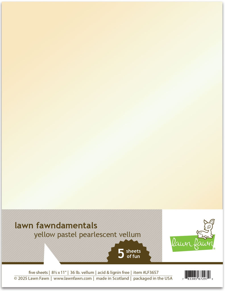 Lawn Fawn - Pastel Pearlescent Vellum Pack Yellow