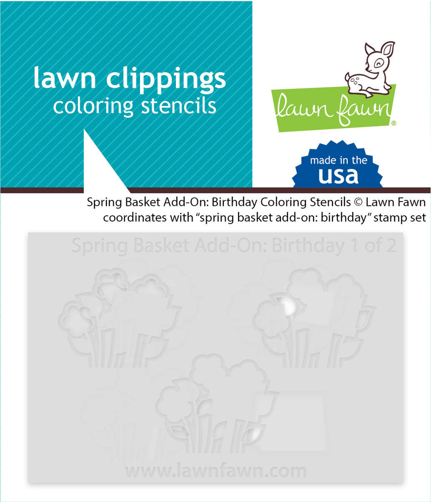 Lawn Fawn - Spring Basket Add-On: Birthday Coloring Stencils