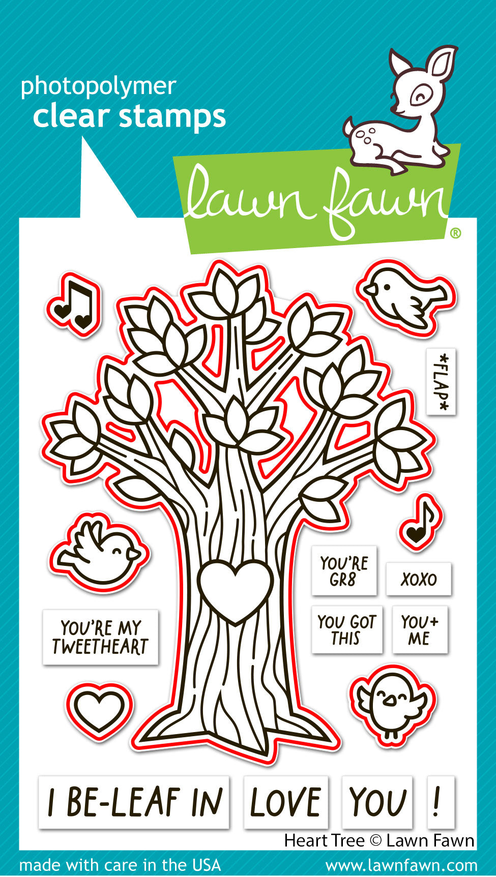 Lawn Fawn - Heart Tree Lawn Cuts