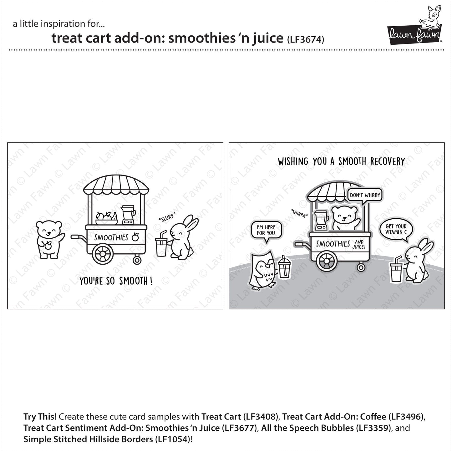 Lawn Fawn - Treat Cart Add-On: Smoothies 'N Juice