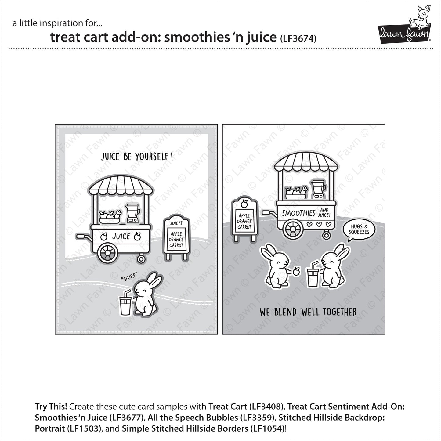 Lawn Fawn - Treat Cart Add-On: Smoothies 'N Juice