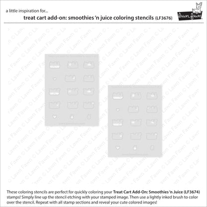 Lawn Fawn - Treat Cart Add-On: Smoothies 'N Juice Coloring Stencils
