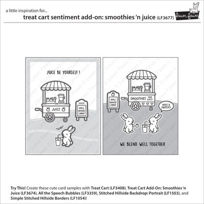 Lawn Fawn - Treat Cart Sentiment Add-On: Smoothies 'N Juice