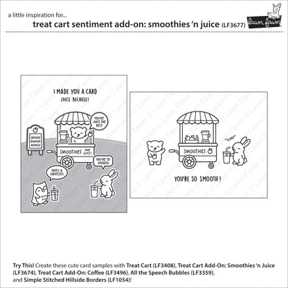 Lawn Fawn - Treat Cart Sentiment Add-On: Smoothies 'N Juice