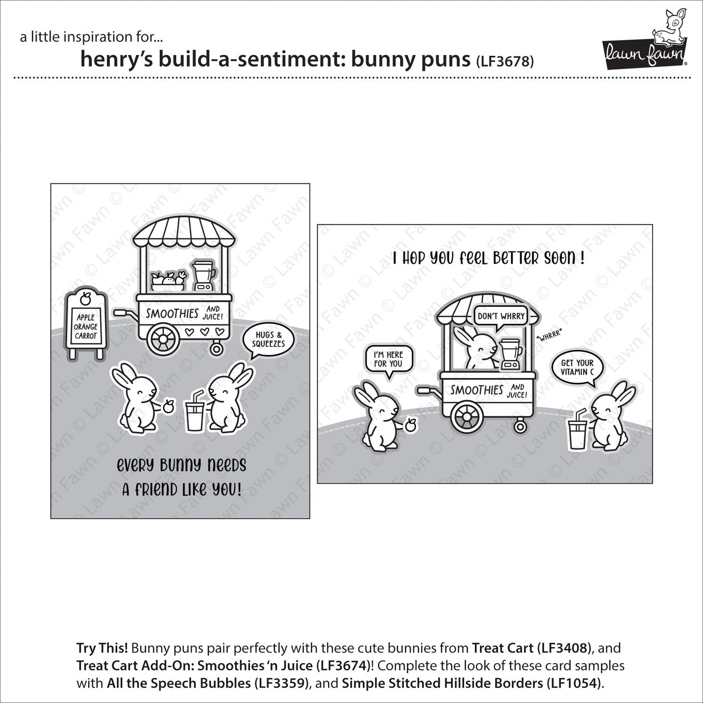 Lawn Fawn - Henry's Build-A-Sentiment: Bunny Puns