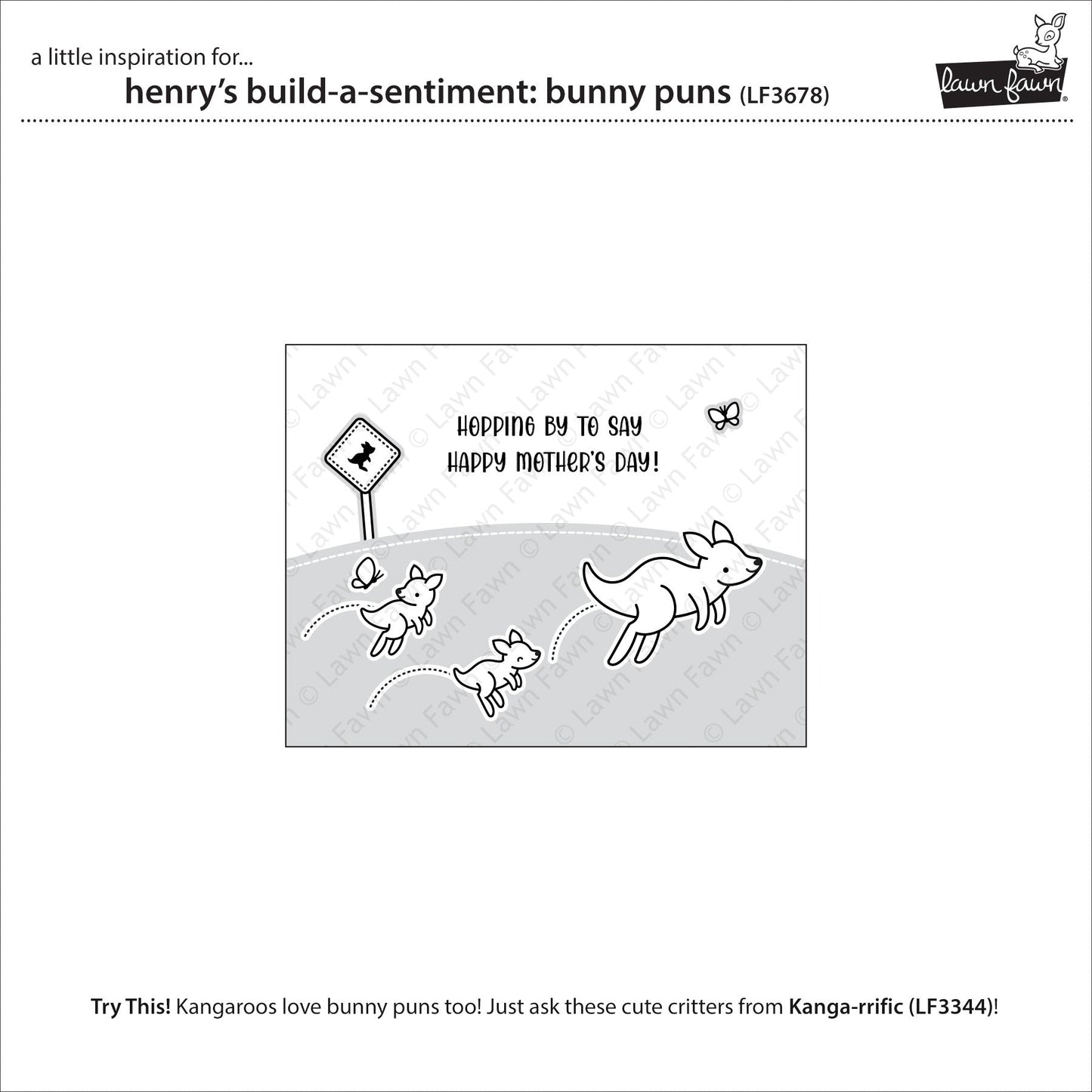 Lawn Fawn - Henry's Build-A-Sentiment: Bunny Puns