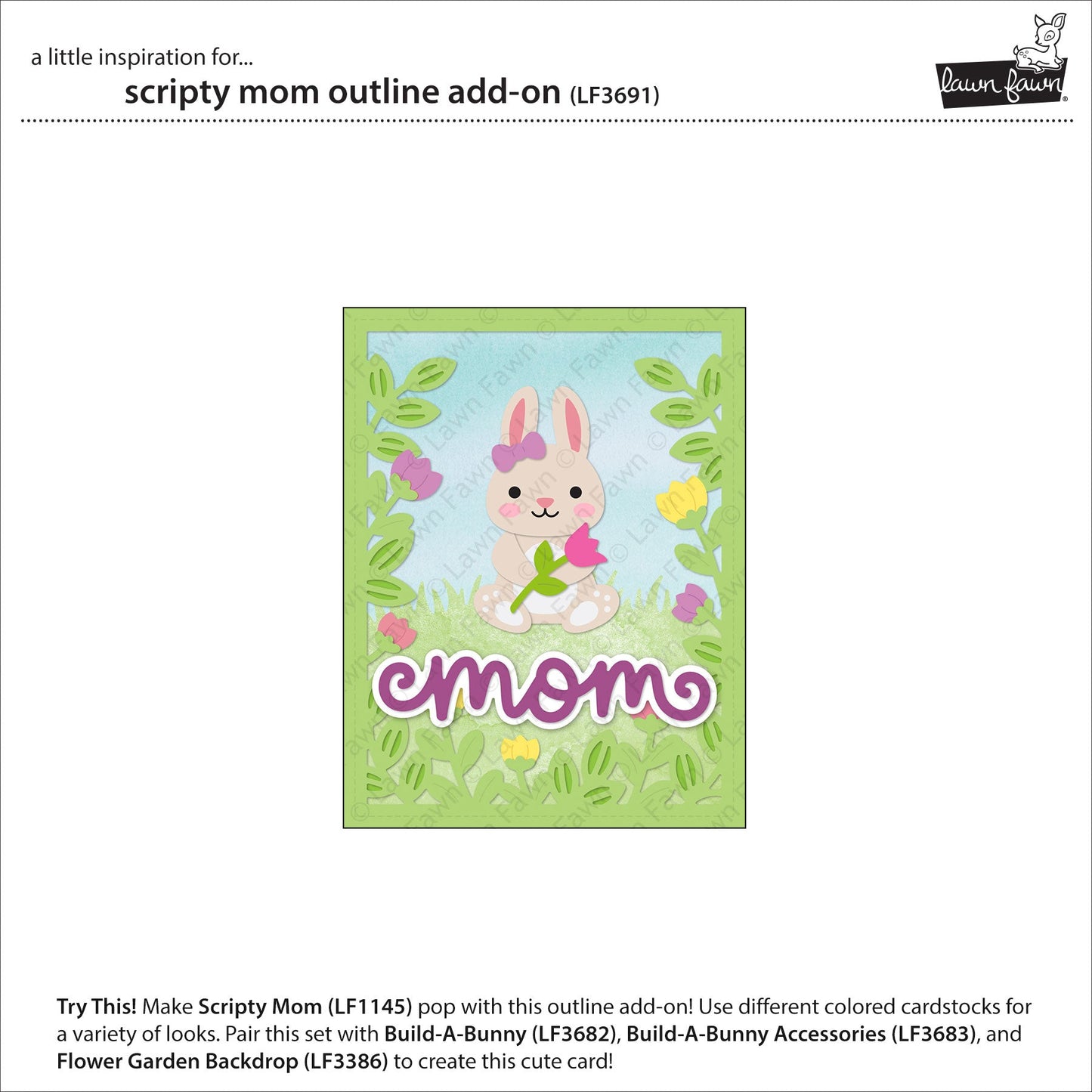 Lawn Fawn - Scripty Mom Outline Add-On