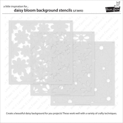 Lawn Fawn - Daisy Bloom Background Stencils (3pcs)