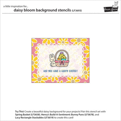 Lawn Fawn - Daisy Bloom Background Stencils (3pcs)