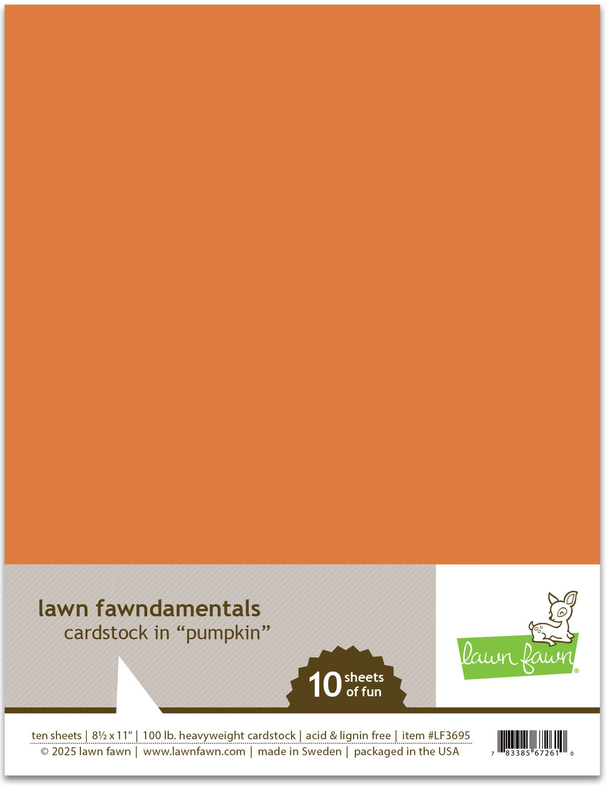 Lawn Fawn - Pumpkin Cardstock