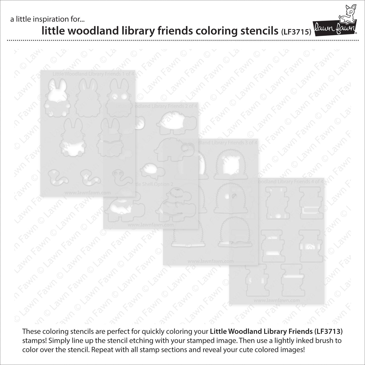 Lawn Fawn - Little Woodland Library Friends Coloring Stencils