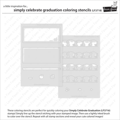 Lawn Fawn - Simply Celebrate Graduation Coloring Stencils