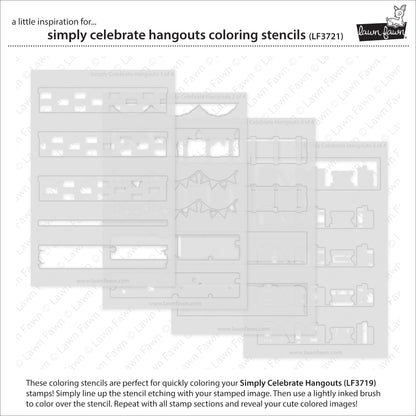 Lawn Fawn - Simply Celebrate Hangouts Coloring Stencils