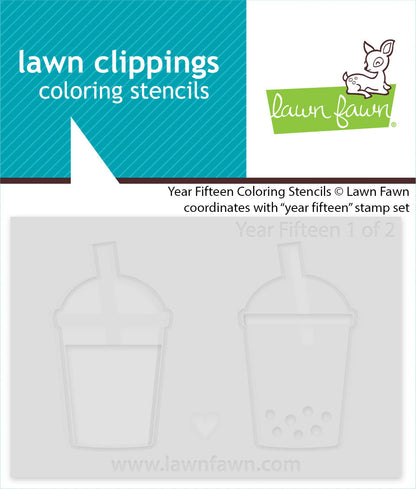 Lawn Fawn - Year Fifteen Coloring Stencils