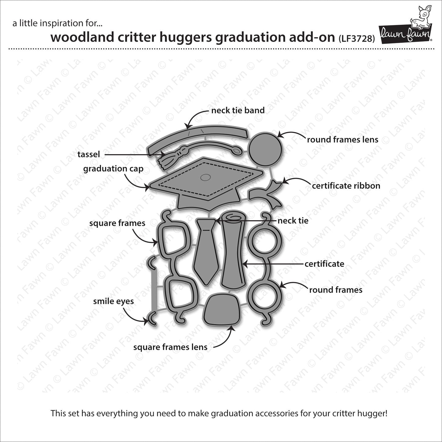 Lawn Fawn - Woodland Critter Huggers Graduation Add-On