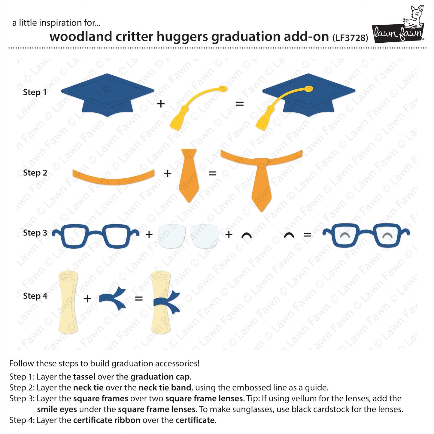 Lawn Fawn - Woodland Critter Huggers Graduation Add-On