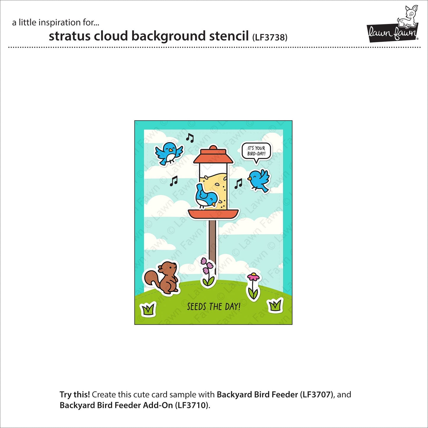 Lawn Fawn - Stratus Cloud Background Stencil (1pc)