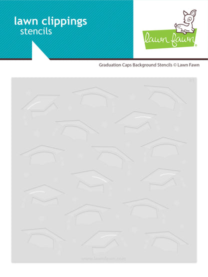 Lawn Fawn - Graduation Caps Background Stencils (2pcs)