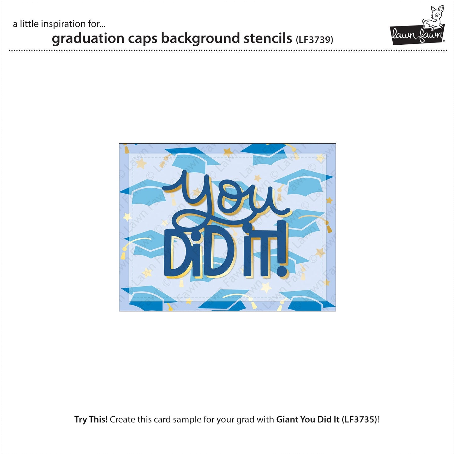 Lawn Fawn - Graduation Caps Background Stencils (2pcs)