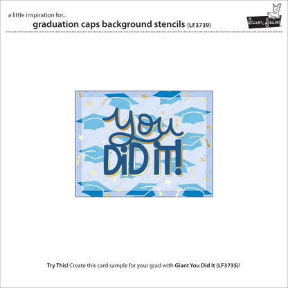 Lawn Fawn - Graduation Caps Background Stencils (2pcs)