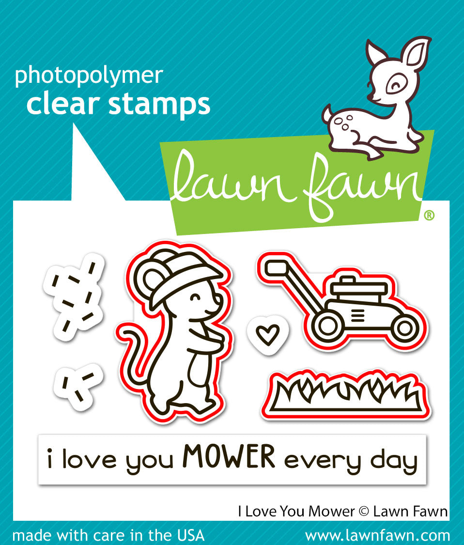 Lawn Fawn - I Love You Mower Lawn Cuts